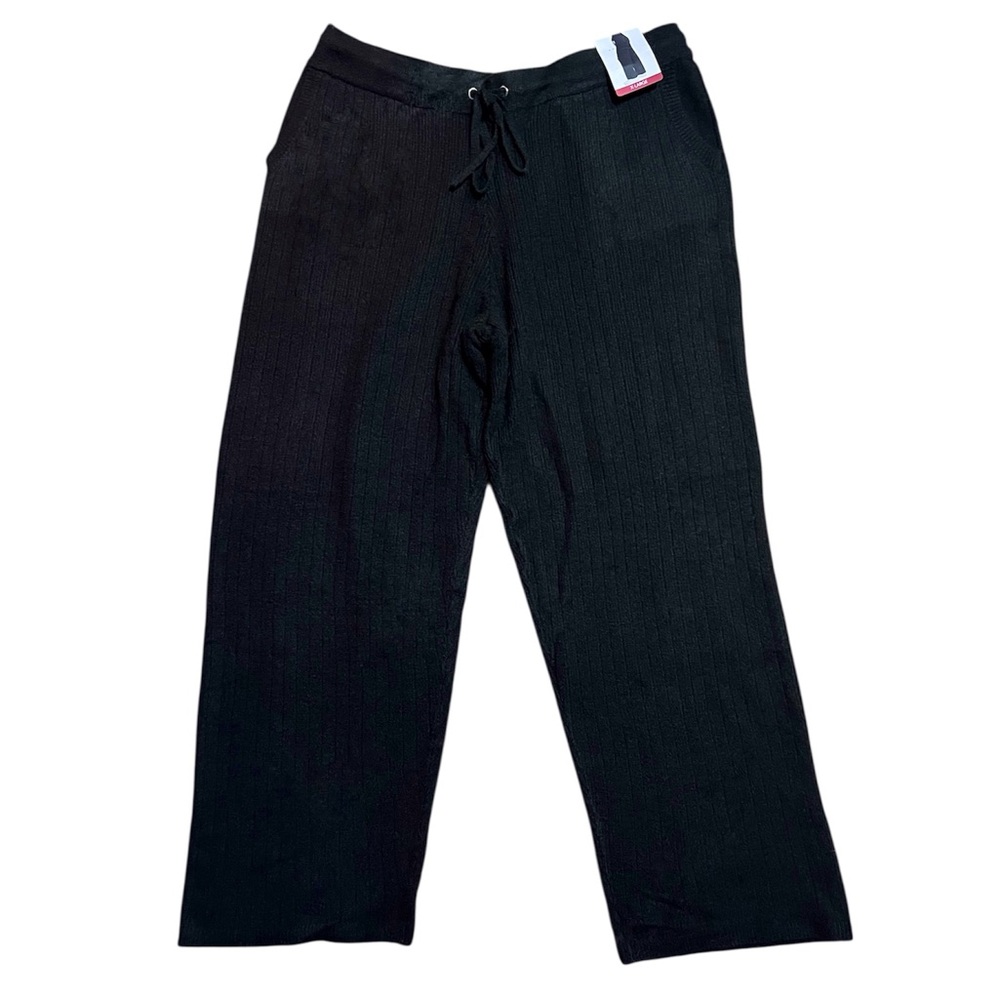 DKNY Cashmere Blend Pull On Knit Joggers Drawstring Waist Black size XL